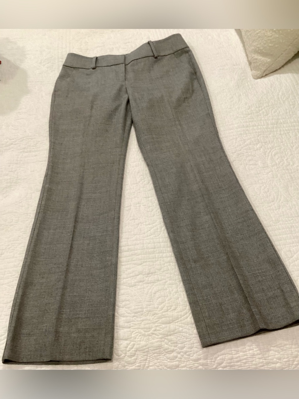 Ann Taylor Petite Gray Wool Blend Straight Leg Dress Pants Size 6P EUC
